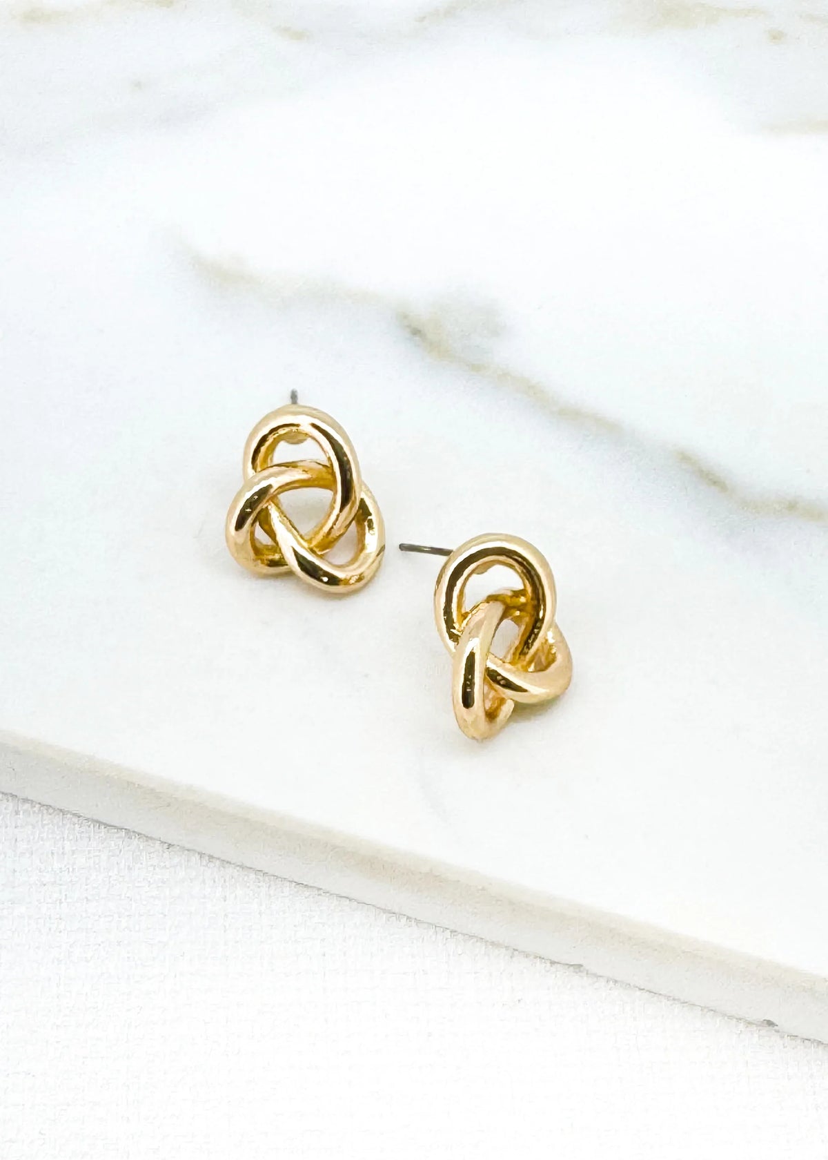 Gold Knot Stud Earrings