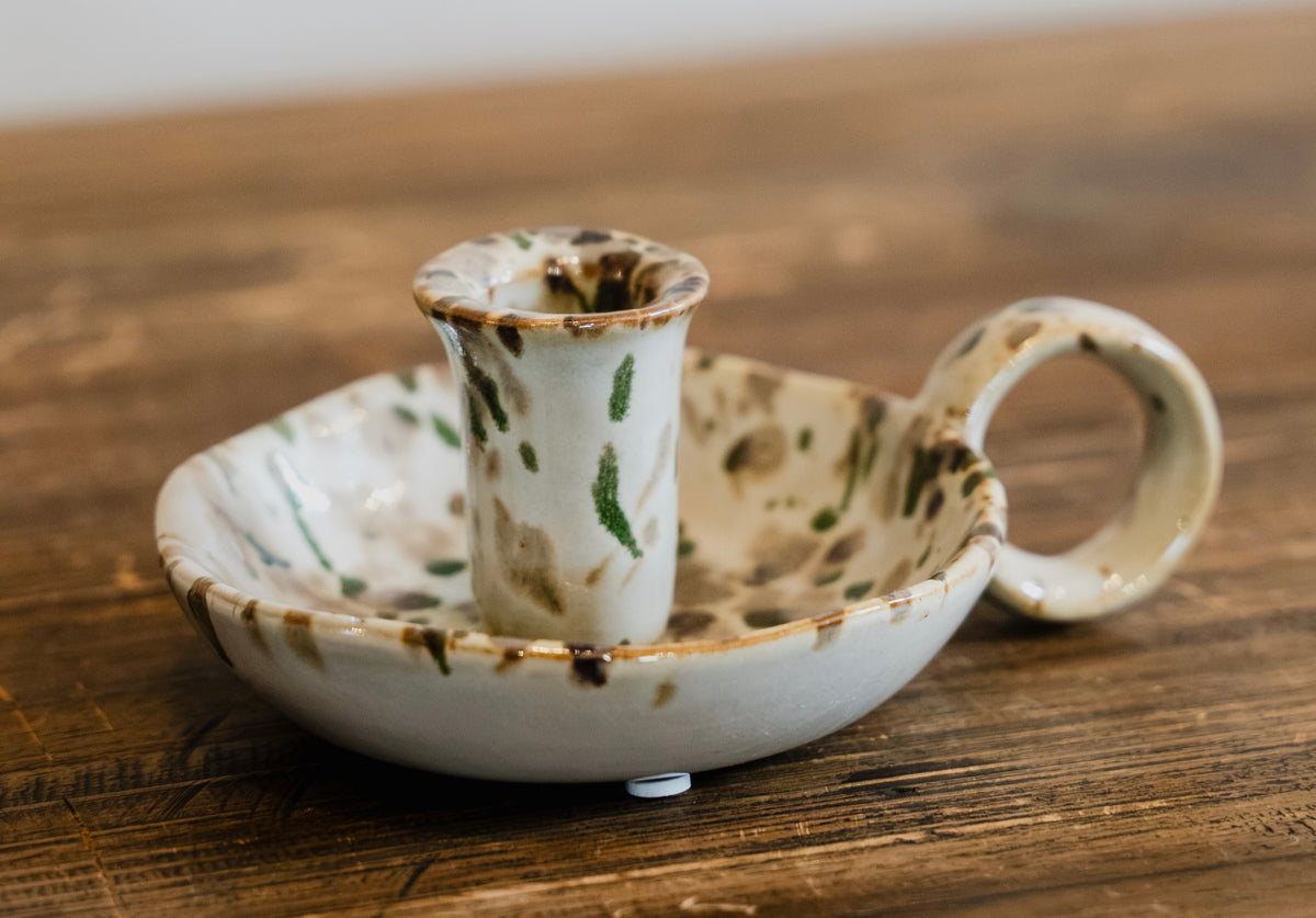 Brown & Taupe Candle Holder