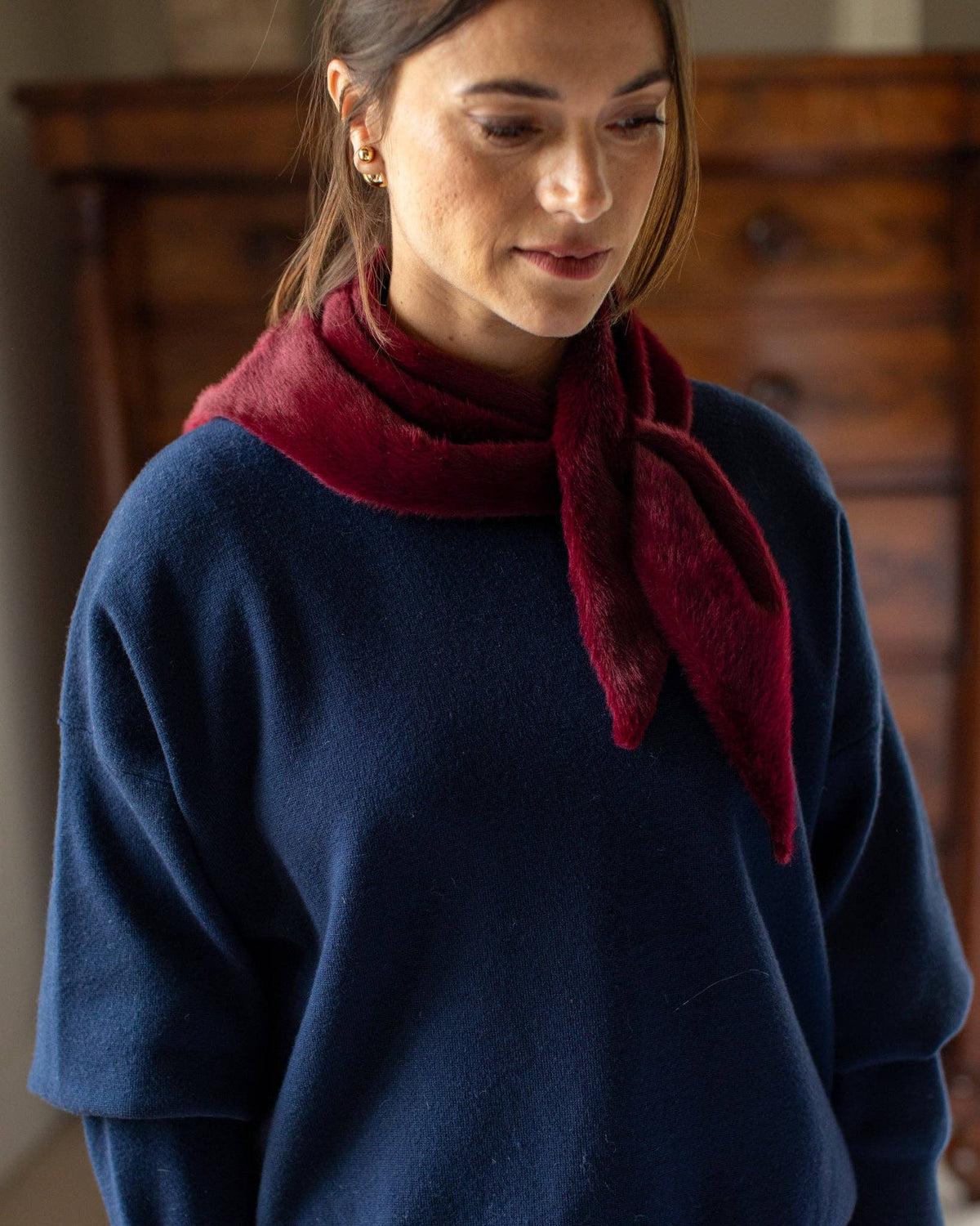 Nova Scarf | Faux Fur | Merlot