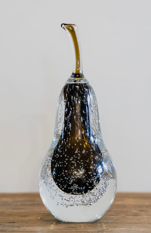 Dark Green Glass Pear