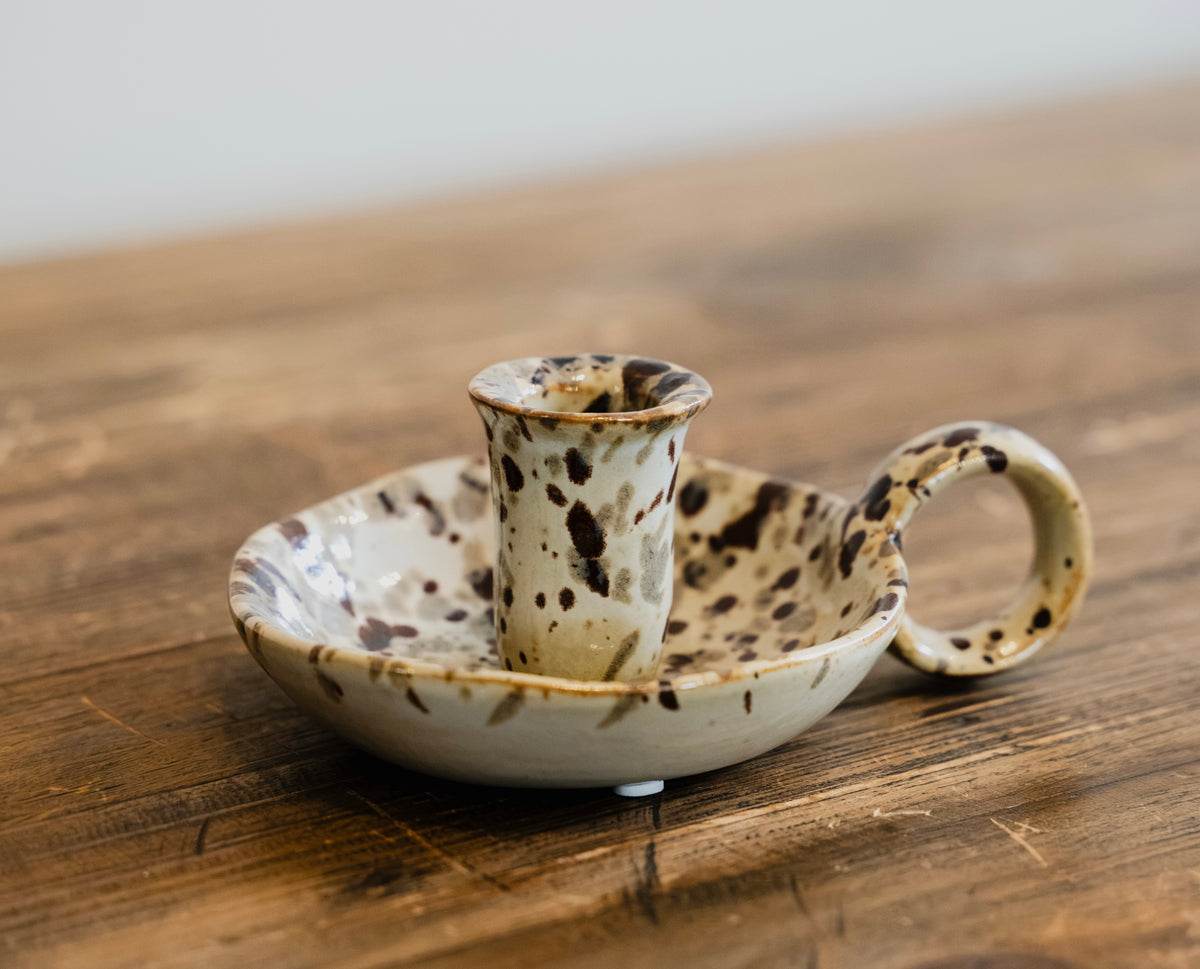 Brown & Taupe Candle Holder