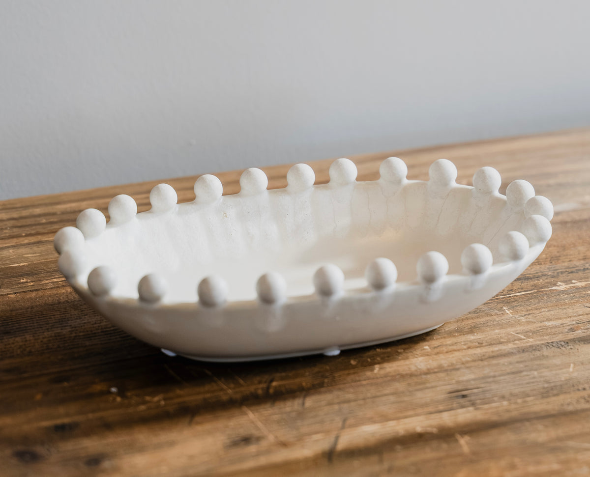 Off White Oval Oddington Bowl