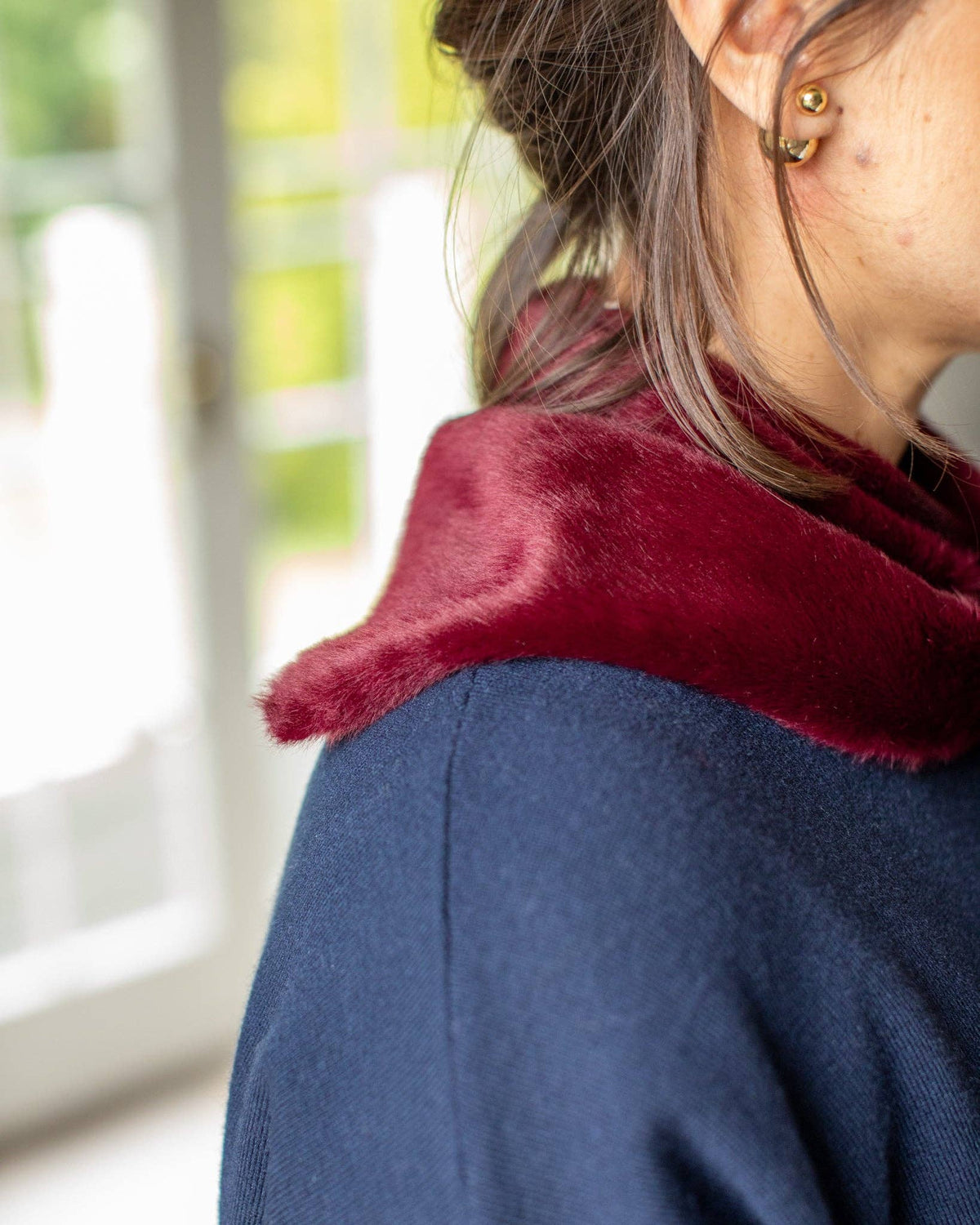 Nova Scarf | Faux Fur | Merlot