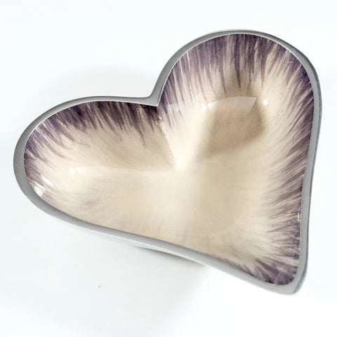 Brushed Silver Heart Dish Small
