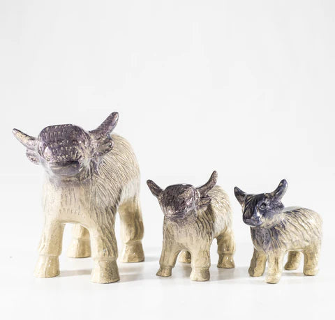 Brushed Silver Highland Cow