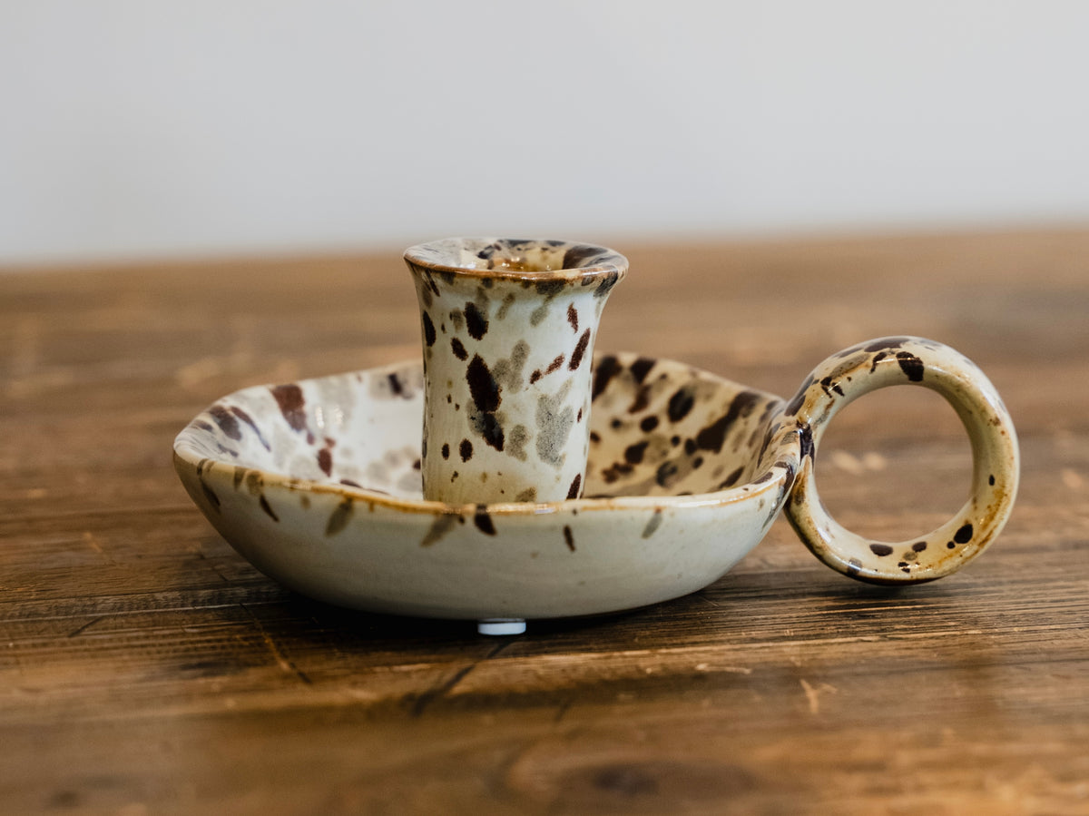 Brown & Taupe Candle Holder