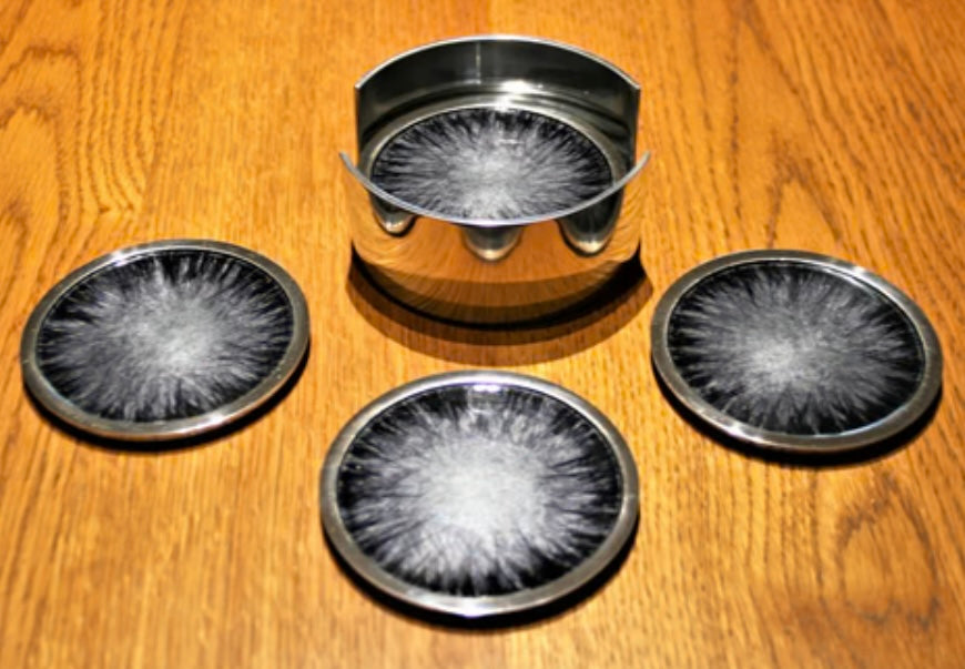 Brushed Black Set of 6 Coasters