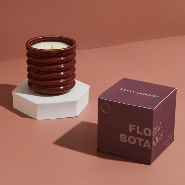 Floral Botanics Burgundy Kiln Candle