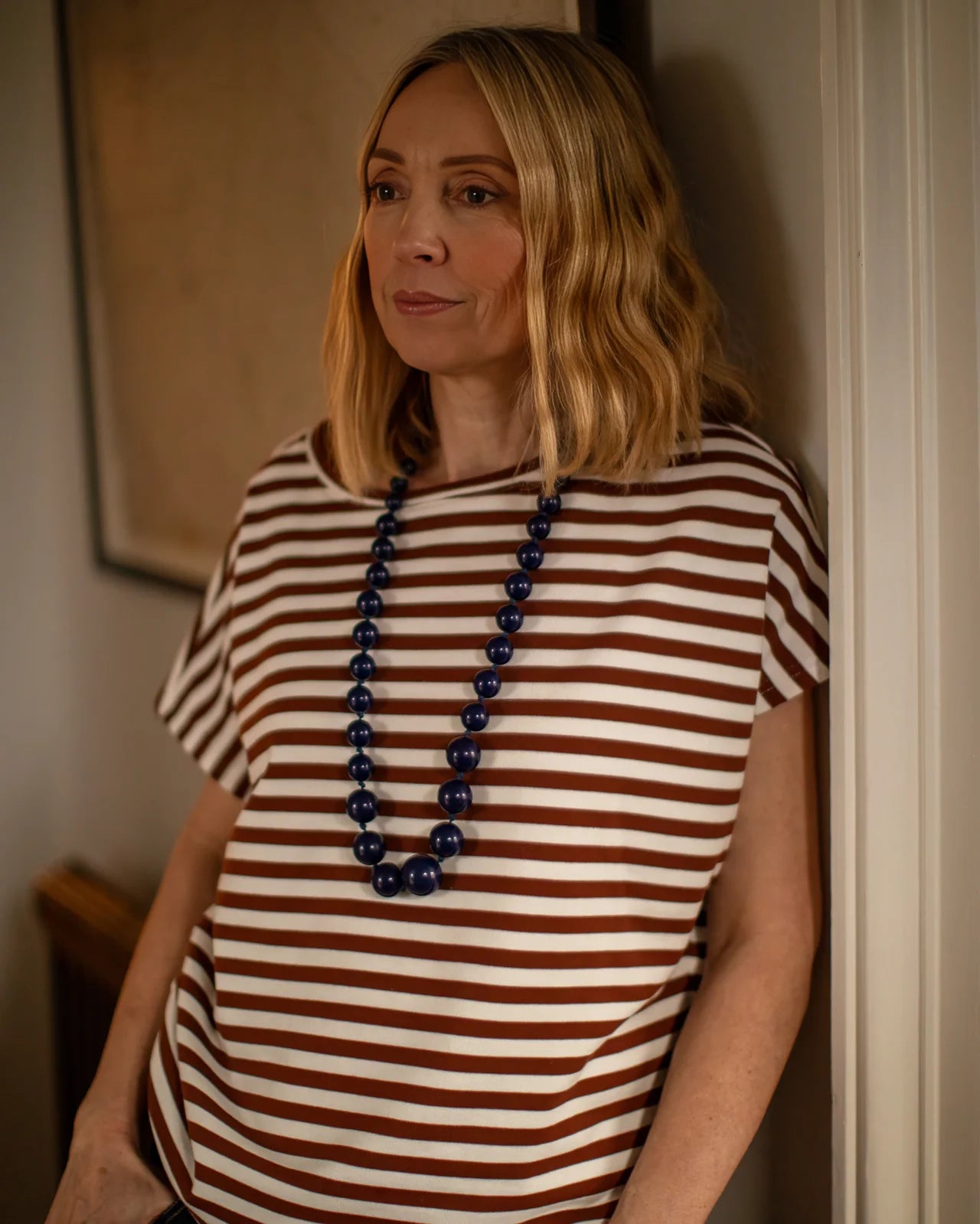 Wei Stripe Top-Tobacco