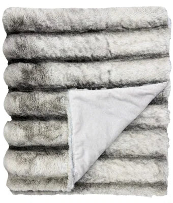 Faux Fur Black & Grey Throw