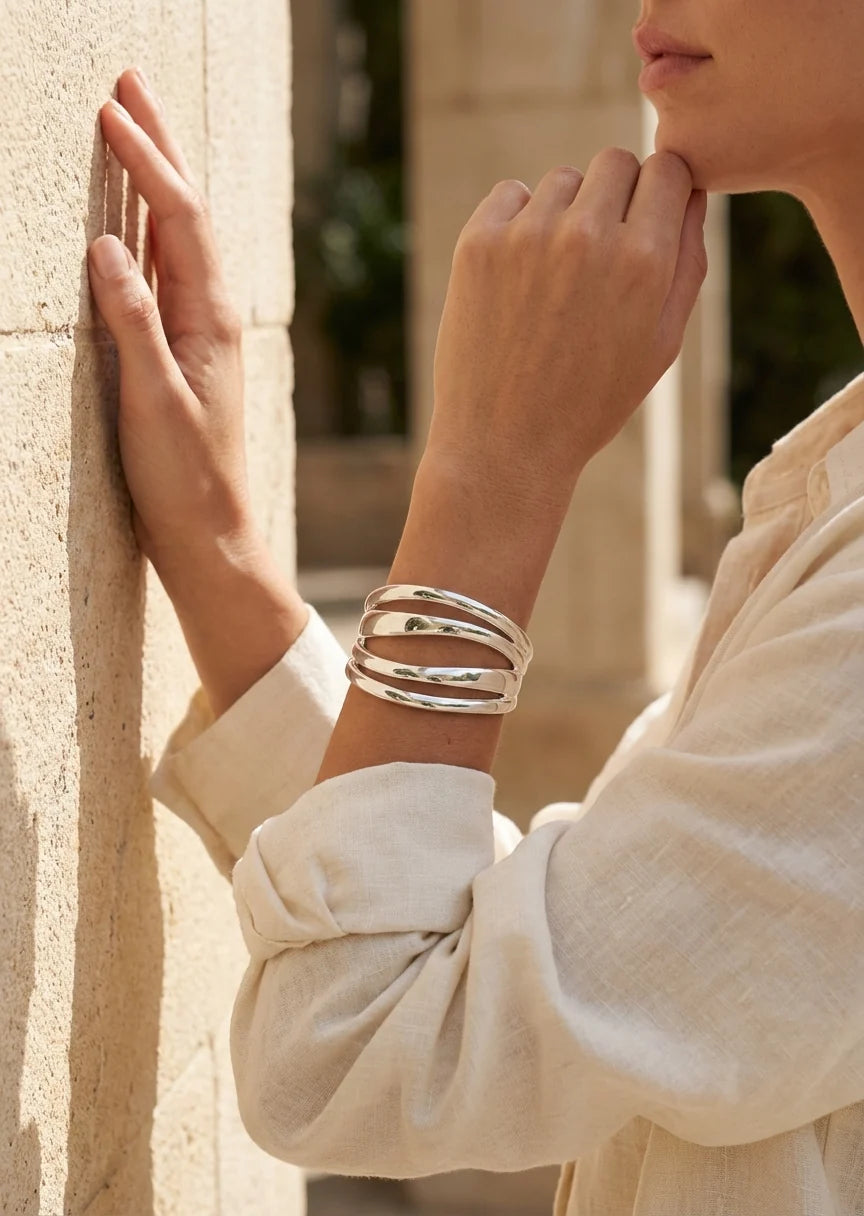 Zoe Cuff Bangle Silver