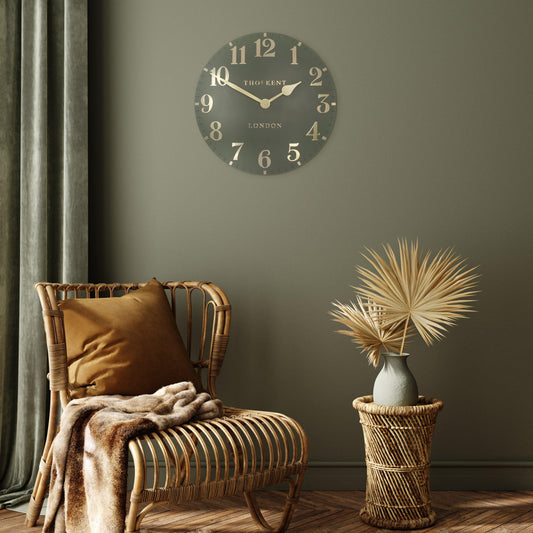 20” Lichen Green Arabic Wall Clock